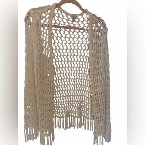 Chico's Cream Open-Knit sweater size 2